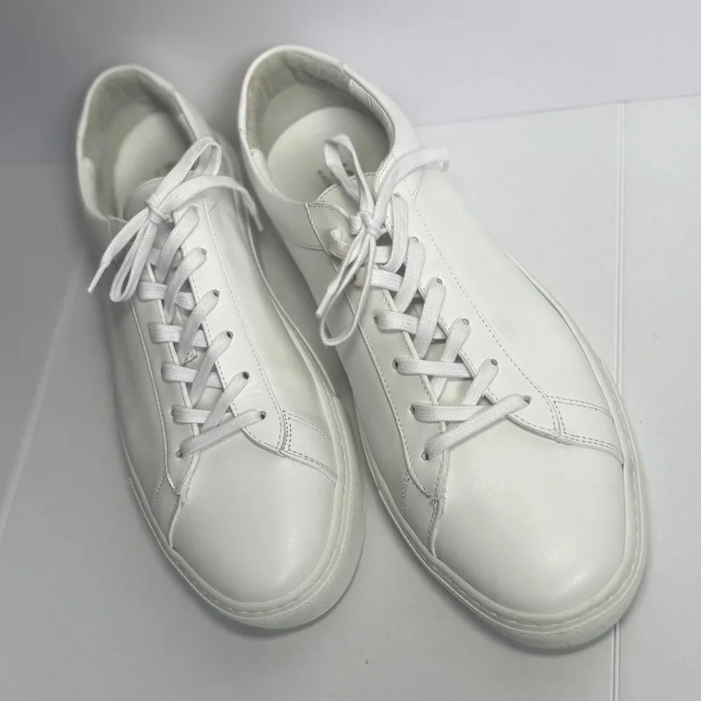 KOIO Men’s Capri Leather Low Top Sneakers White Size 43 w/ storage bag - Picture 10 of 12